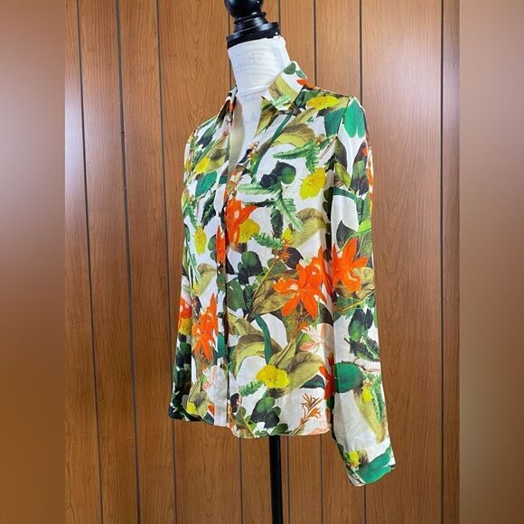 Alice + Olivia Silk Button-Down Shirt size S - Picture 10 of 15